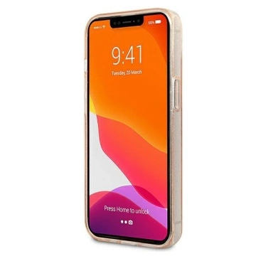 Etui na telefon Karl Lagerfeld do iPhone 13 6,1" złoty/gold hardcase Glitter Karl`s Head